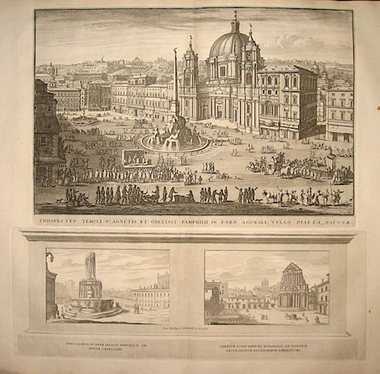 Halma Franciscus (1653-1722) Prospectus Templi S. Agnetis et Obelisci Pamphili in Foro Agonali, vulgo Piazza Navona 1696 Leida 